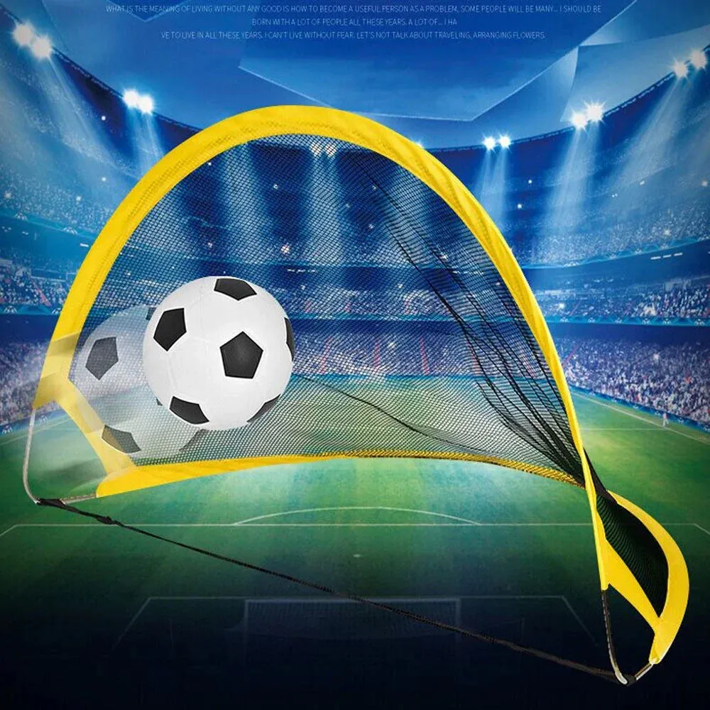2PC Set Mini Outdoor Folding Kids Children'S Soccer Pop up Football Goals Gifts