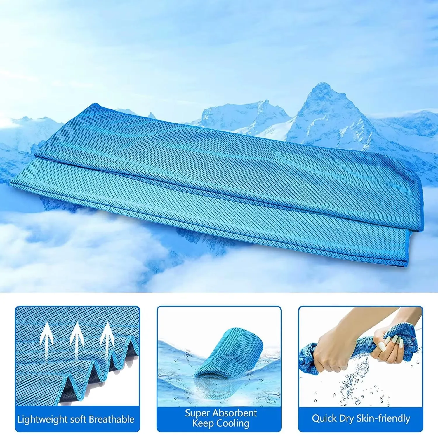 5 Packs Cooling Towels, 40" X 12" Microfiber Cooling Towels for Neck and Face, Sweat Towels for Running, Yoga, Travel, Climb