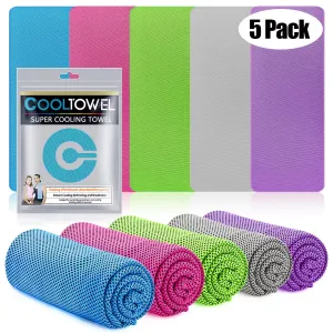 5 Packs Cooling Towels, 40" X 12" Microfiber Cooling Towels for Neck and Face, Sweat Towels for Running, Yoga, Travel, Climb