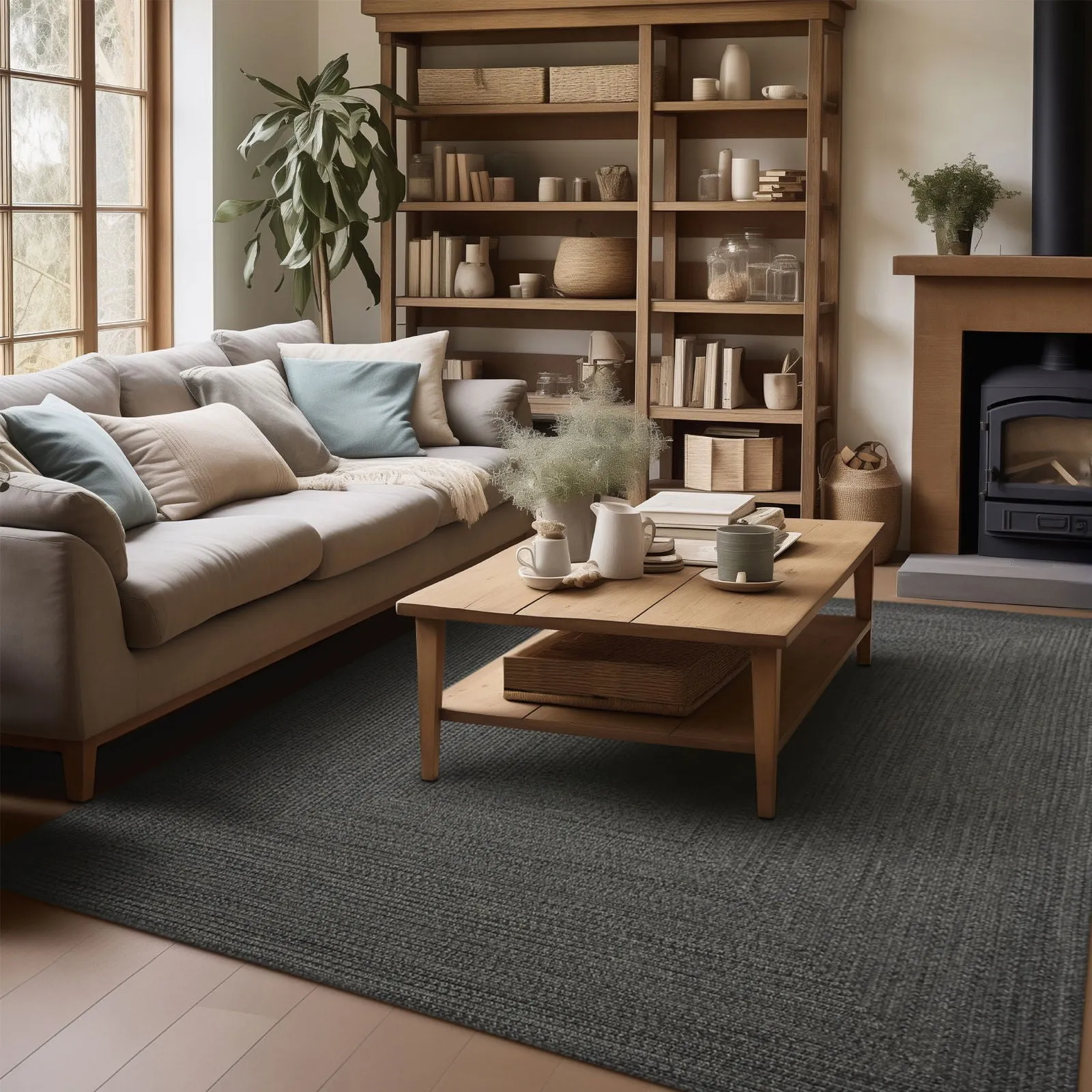 Black Braided Area Rugs