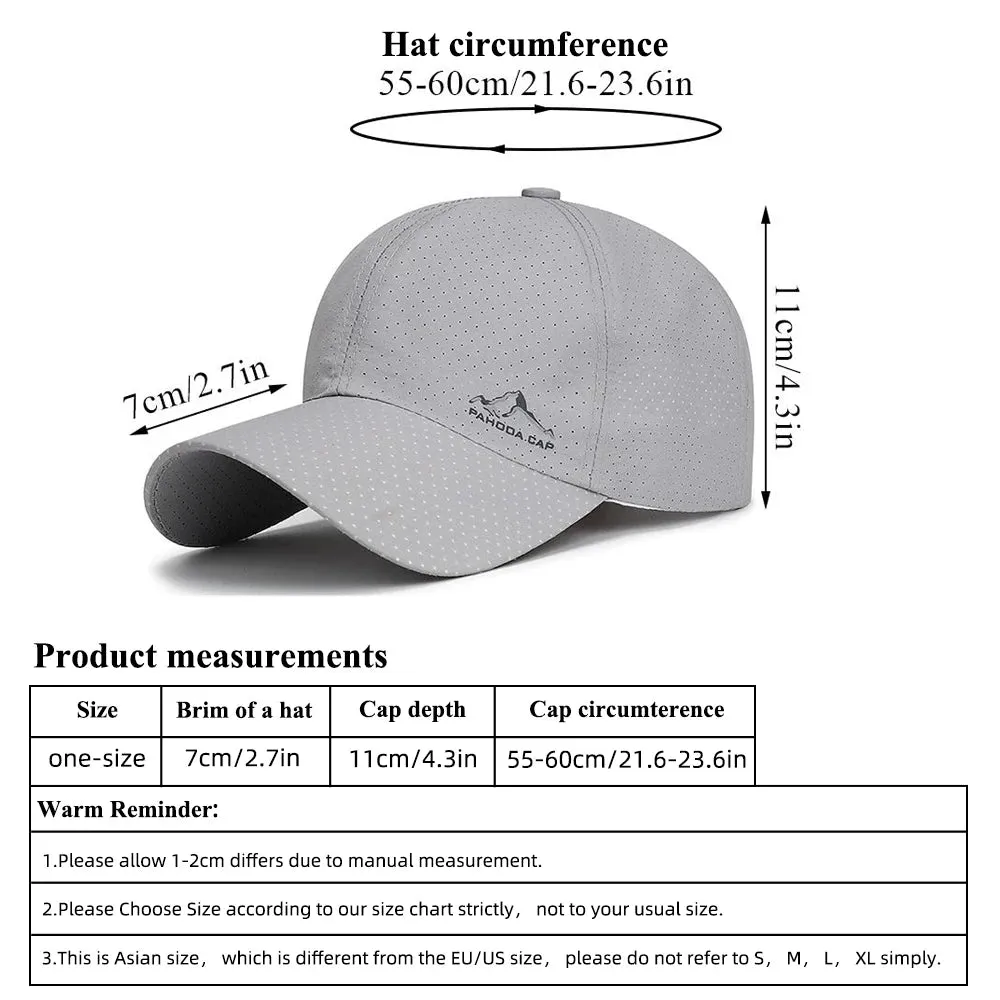Breathable Snapback Baseball Cap - Fashionable Mesh Sun Hat Adjustable