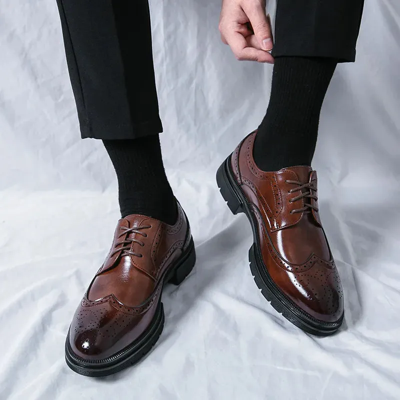 Brockford™ | Men's Brock Cut Formal Shoes | Genuine Leather, Classic Design & Comfortable Fit