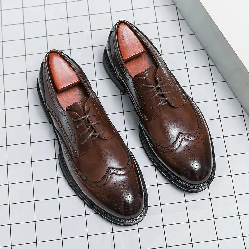 Brockford™ | Men's Brock Cut Formal Shoes | Genuine Leather, Classic Design & Comfortable Fit