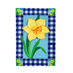 Buffalo Check Daffodils House Applique Flag,159224sa