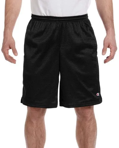 Champion Men's Long Mesh Short With Pockets,Black,LARGE