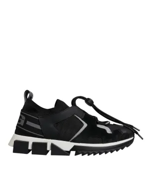 Dolce & Gabbana Black Mesh Sorrento Trekking Sneakers Shoes