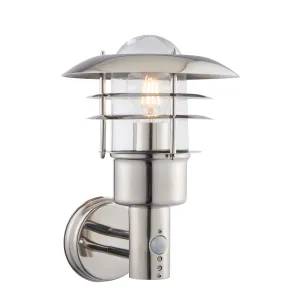 Endon 74702 Dexter 1lt Wall Polished stainless steel & clear glass 40W E27 GLS (Required)