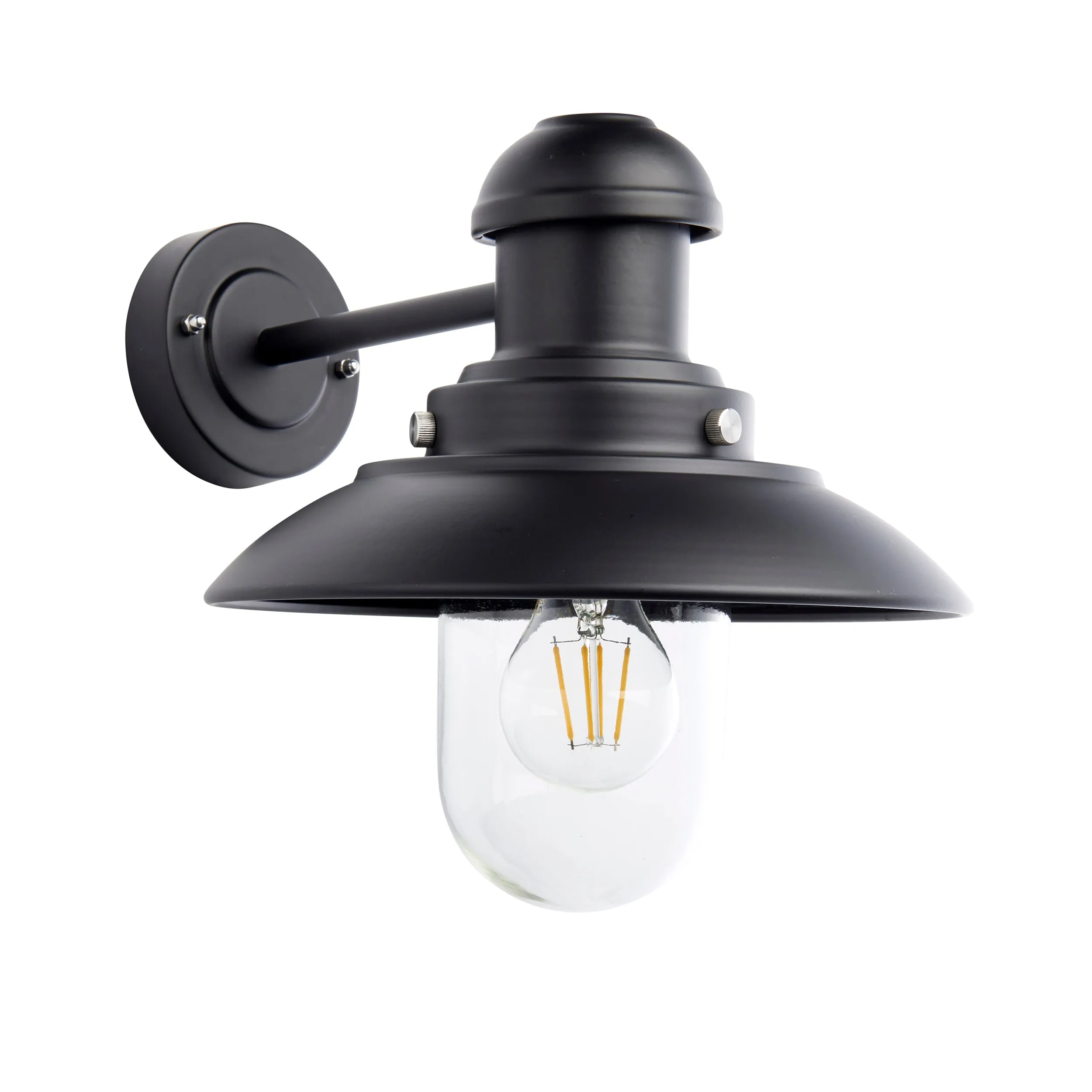 Endon 95982 Hereford 1lt Wall Matt black & clear glass 10W LED E27 (Required)