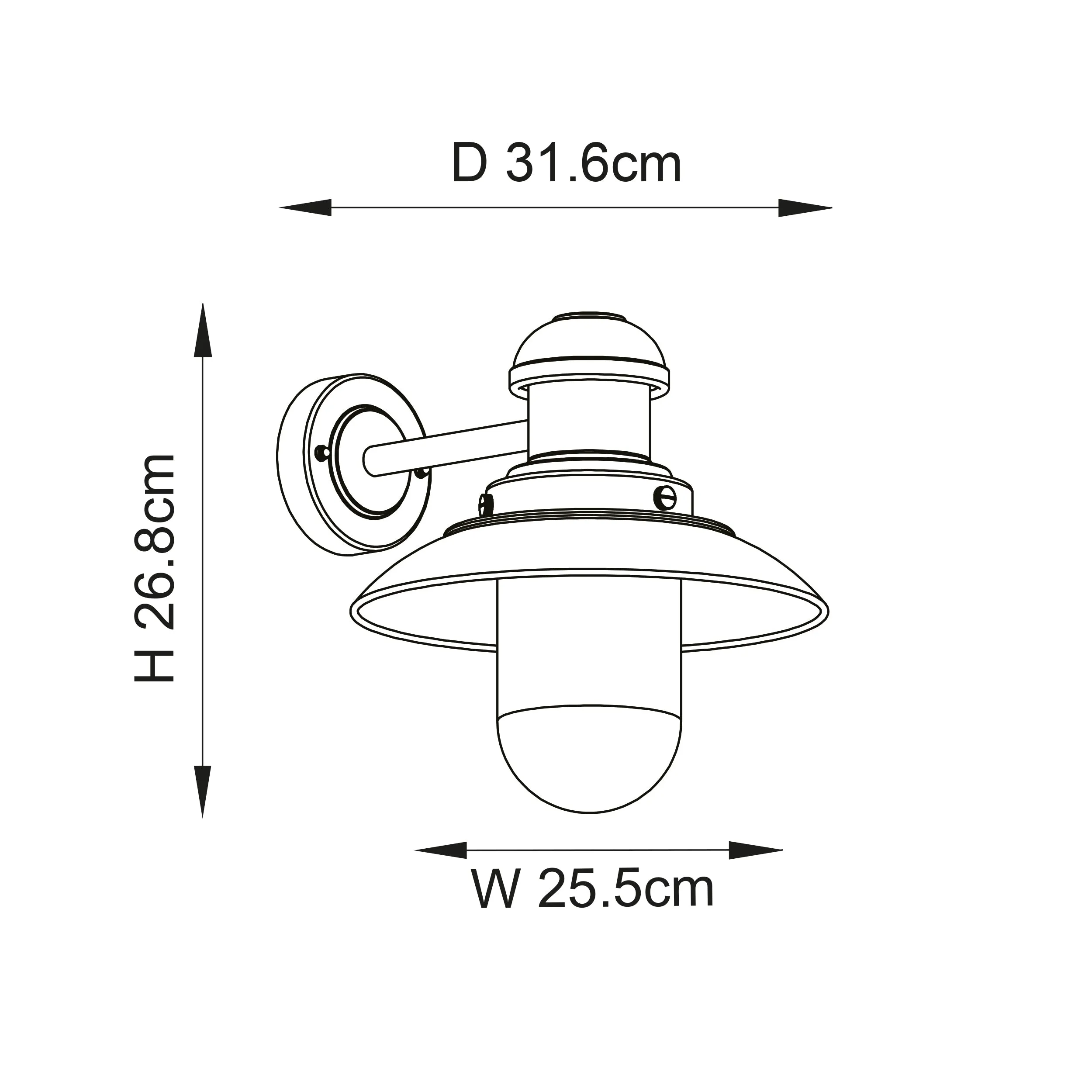 Endon 95983 Hereford 1lt Wall Gloss stone & clear glass 10W LED E27 (Required)