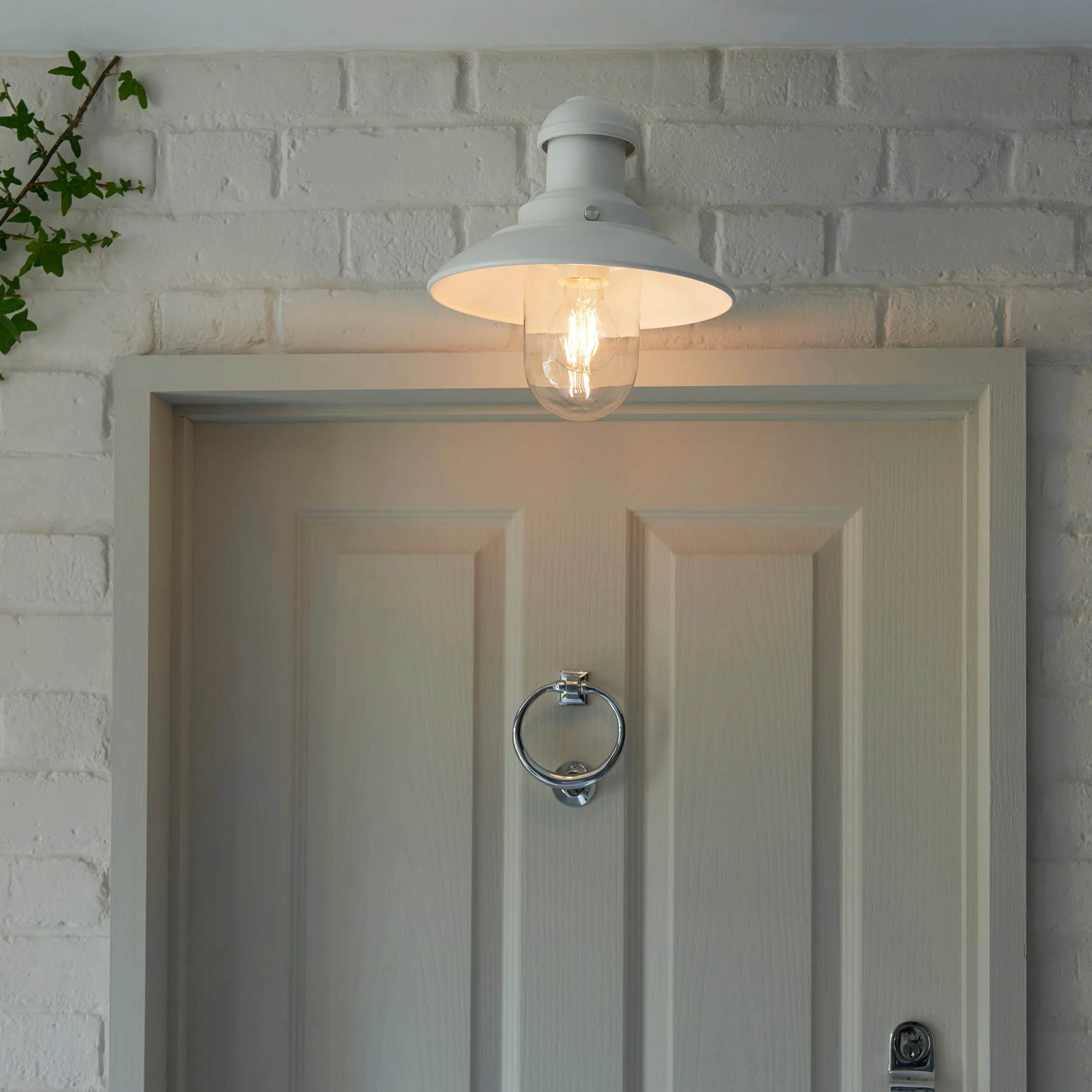 Endon 95983 Hereford 1lt Wall Gloss stone & clear glass 10W LED E27 (Required)