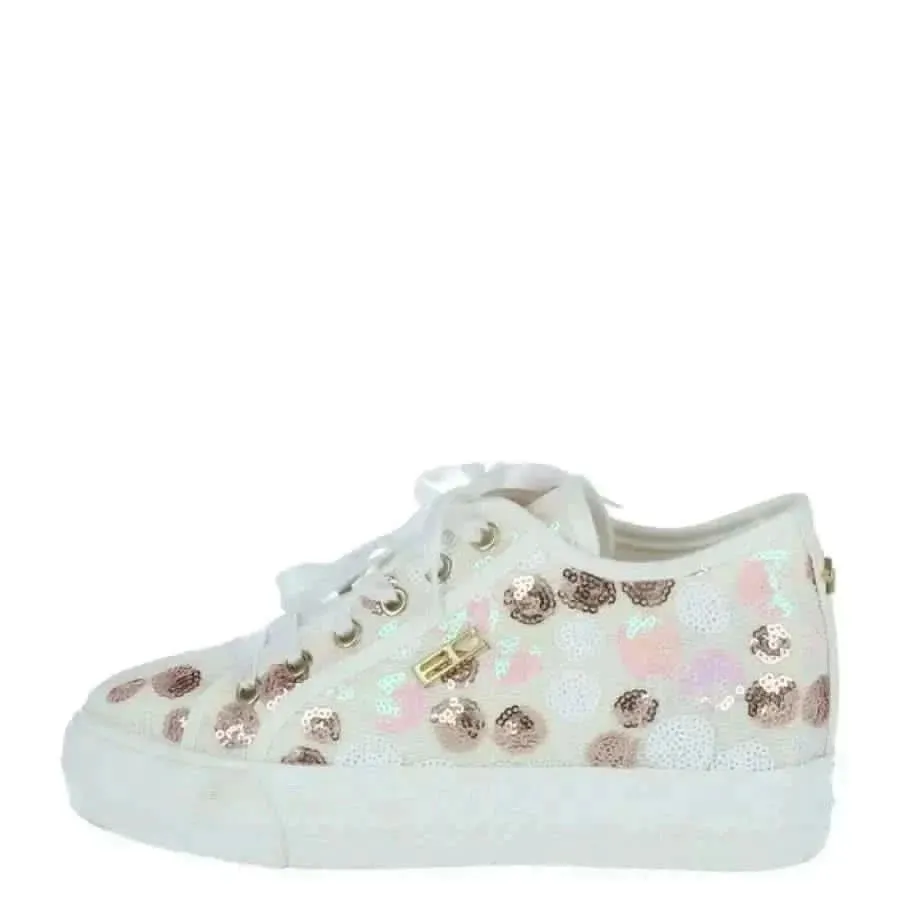 Enrico Coveri Women's White Polka Dot Slip-On Sneakers