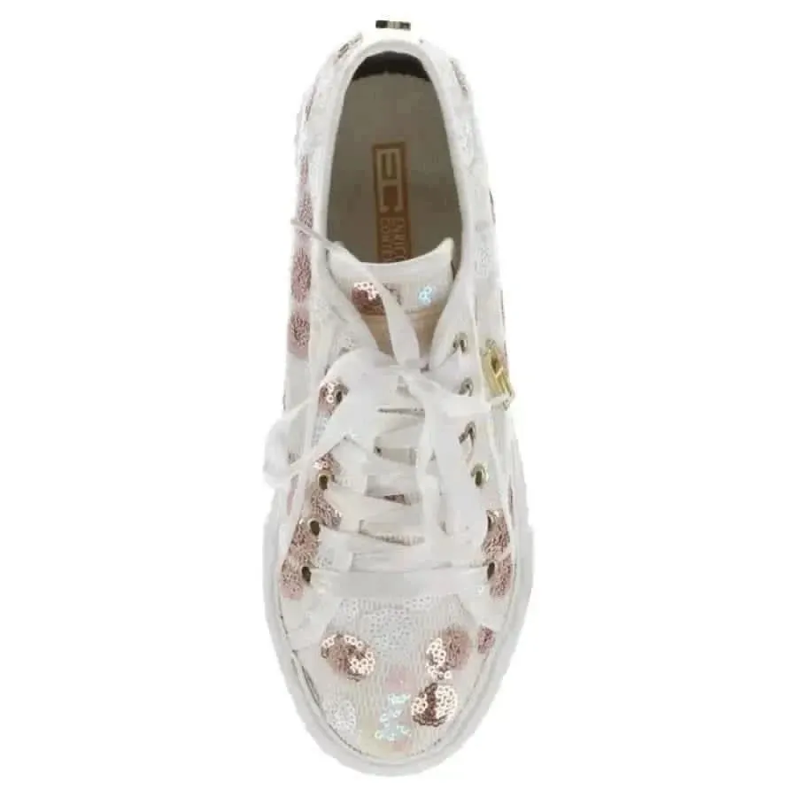Enrico Coveri Women's White Polka Dot Slip-On Sneakers