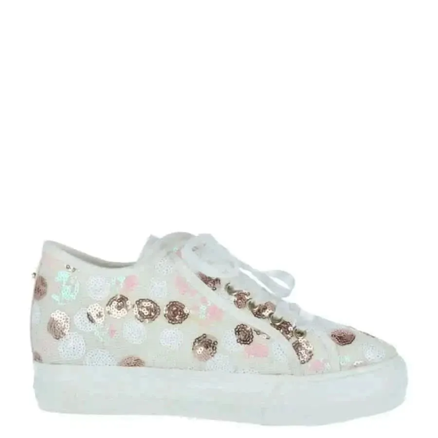 Enrico Coveri Women's White Polka Dot Slip-On Sneakers