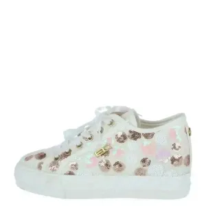 Enrico Coveri Women's White Polka Dot Slip-On Sneakers