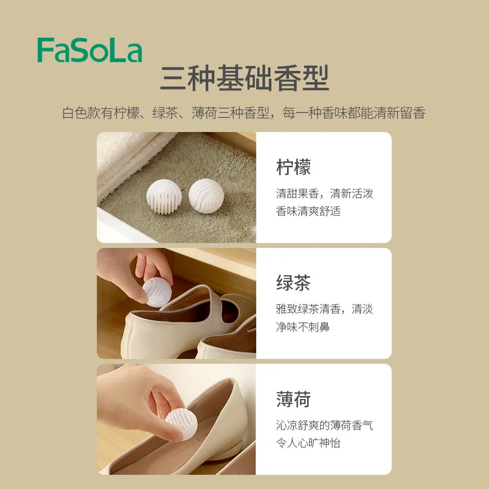 FaSoLa Shoe Deodorizer Balls - Lemongrass and Mugwort, 6 Pieces, 3.5cm Diameter