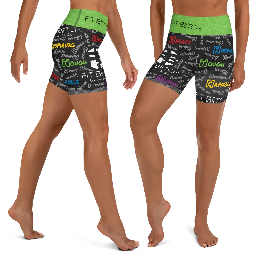 Fit Bitch - Yoga Shorts - Graffiti