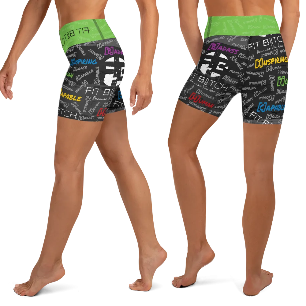 Fit Bitch - Yoga Shorts - Graffiti