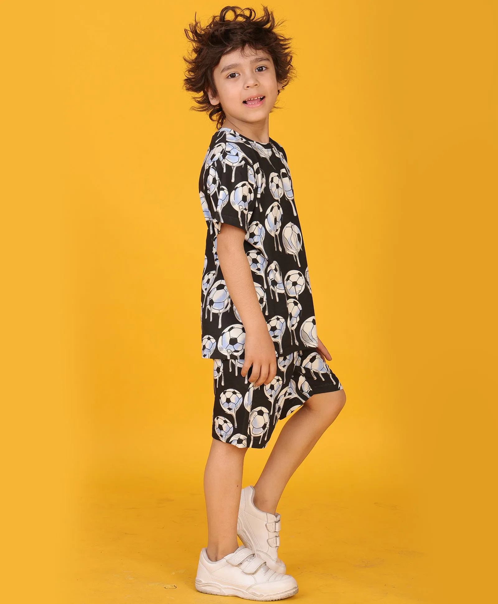FOOTBALL MELT SUMMER SHORTS SET - BLACK
