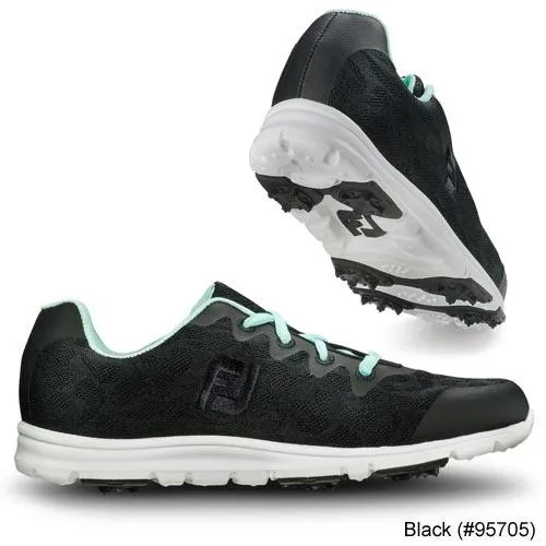 FootJoy Ladies Enjoy Engineered Mesh Spikeless Shoes - CLOSE OUT 7.5 Black (#95705) M