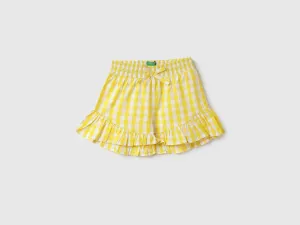 Girls Checked Regular Fit Shorts