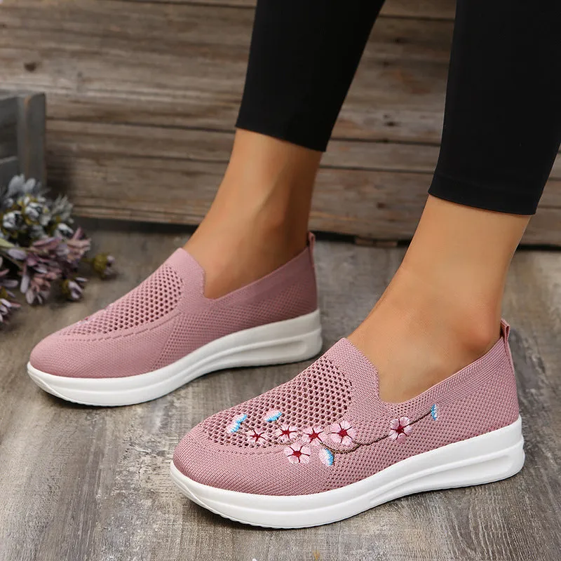 GS Flower Slip | Ergonomische instap sneakers met bloem detail voor dames