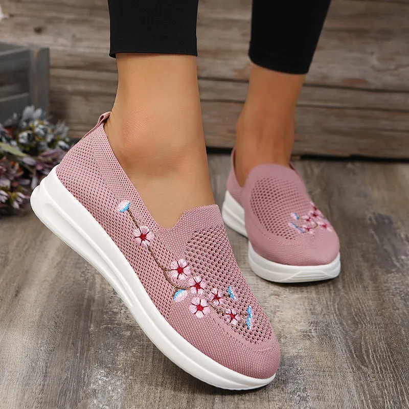 GS Flower Slip | Ergonomische instap sneakers met bloem detail voor dames