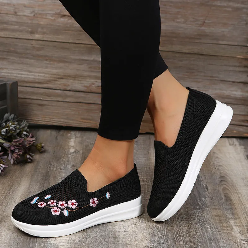GS Flower Slip | Ergonomische instap sneakers met bloem detail voor dames