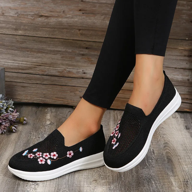 GS Flower Slip | Ergonomische instap sneakers met bloem detail voor dames