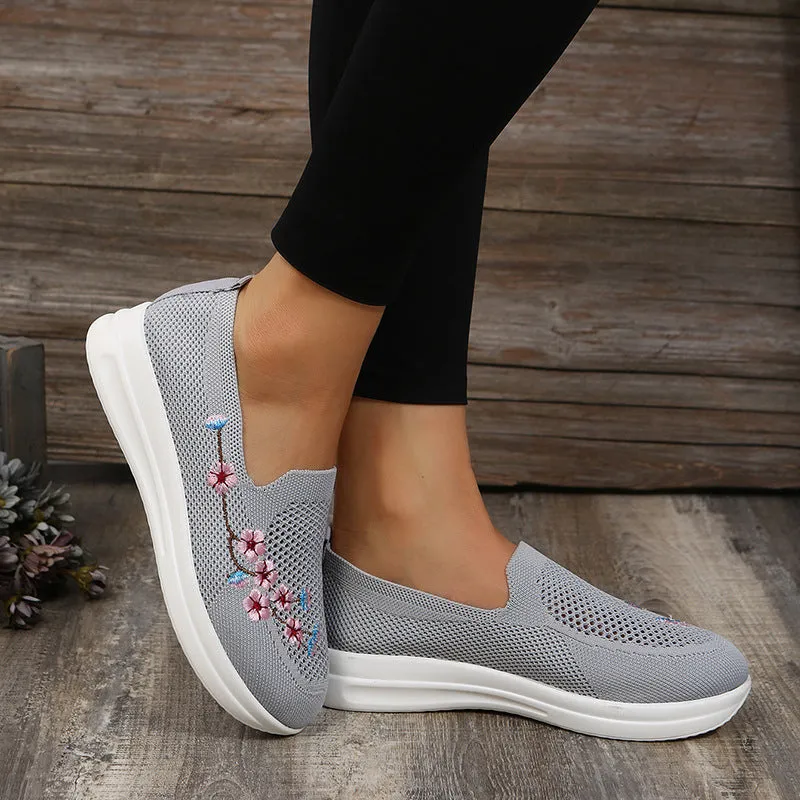 GS Flower Slip | Ergonomische instap sneakers met bloem detail voor dames