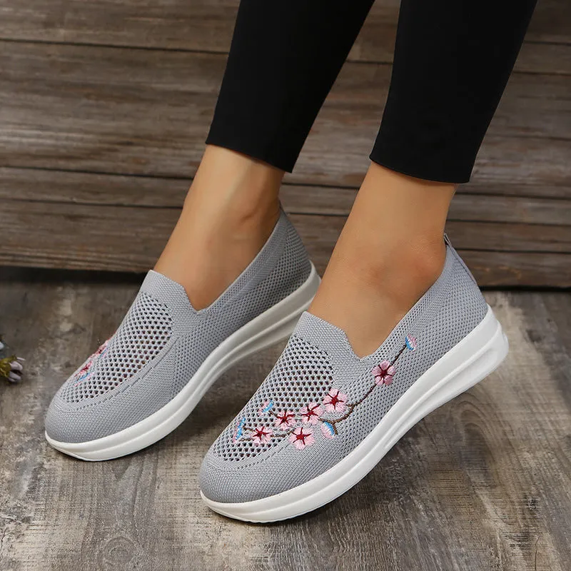 GS Flower Slip | Ergonomische instap sneakers met bloem detail voor dames