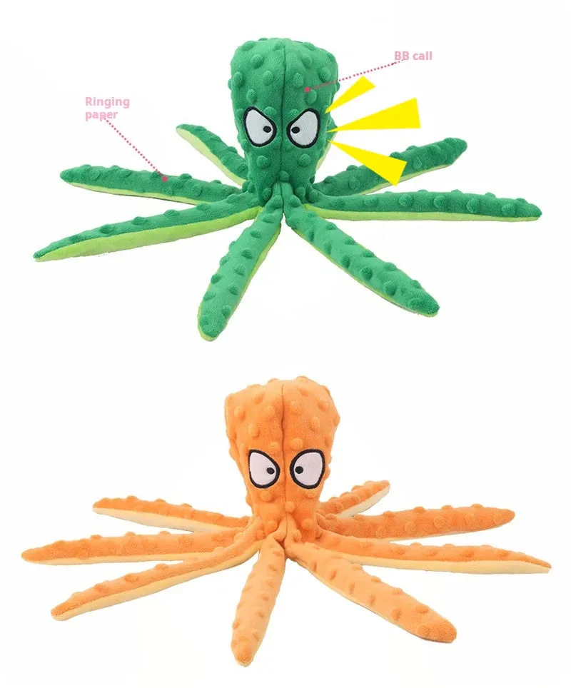 Indestructible Octopus Plush Dog Toy