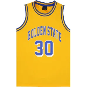 Kid's Basketball Jersey Tank Boys Sports T Shirt Tee Singlet Tops Los Angeles, Yellow - Golen State 30, 6