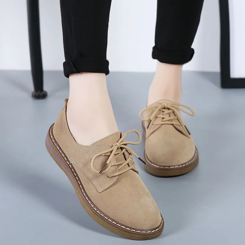 Leather Casual Women's Shoes Soft and Comfortable Flat Shoes