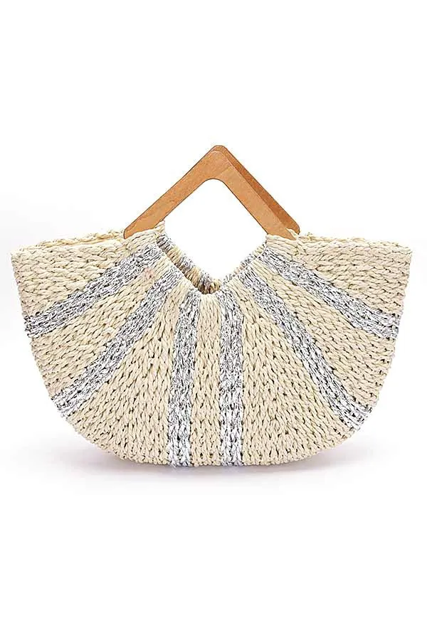 Metallic Straw Tote