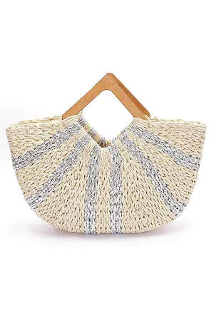 Metallic Straw Tote