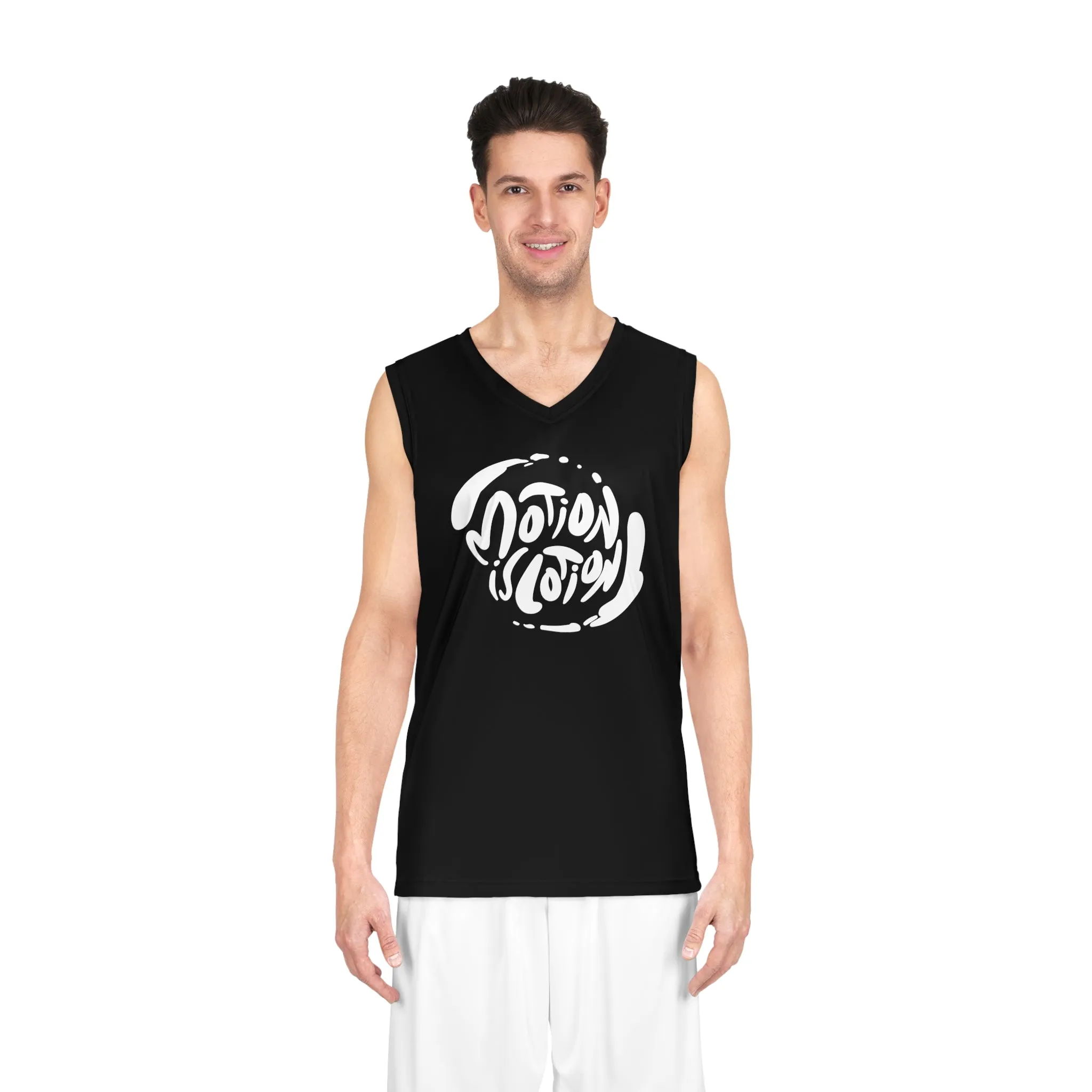 Motion Is Lotion Basketball Jersey - Black