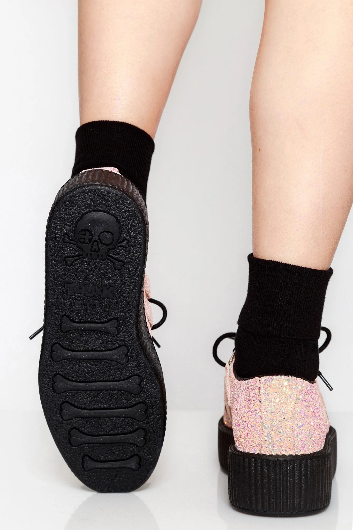 Peachy Pink Glitter Viva Mondo Creepers