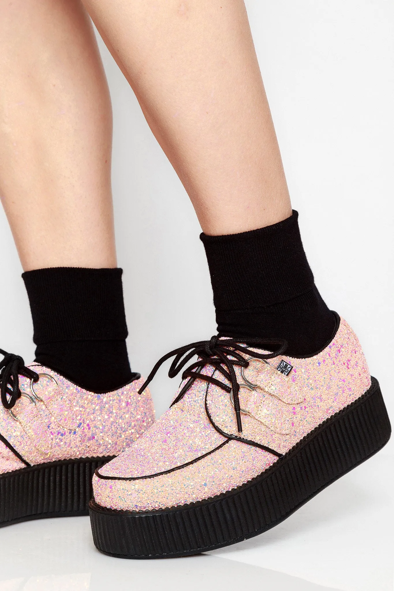 Peachy Pink Glitter Viva Mondo Creepers