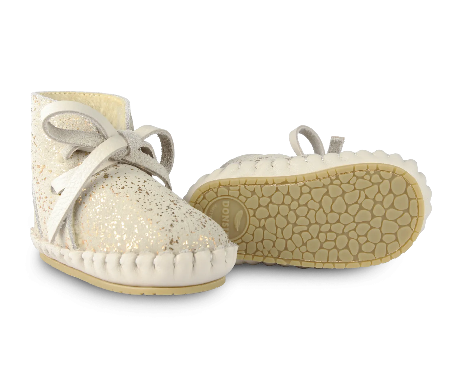 Pina Exclusive Booties | Cream Metallic Suede