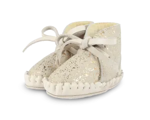 Pina Exclusive Booties | Cream Metallic Suede