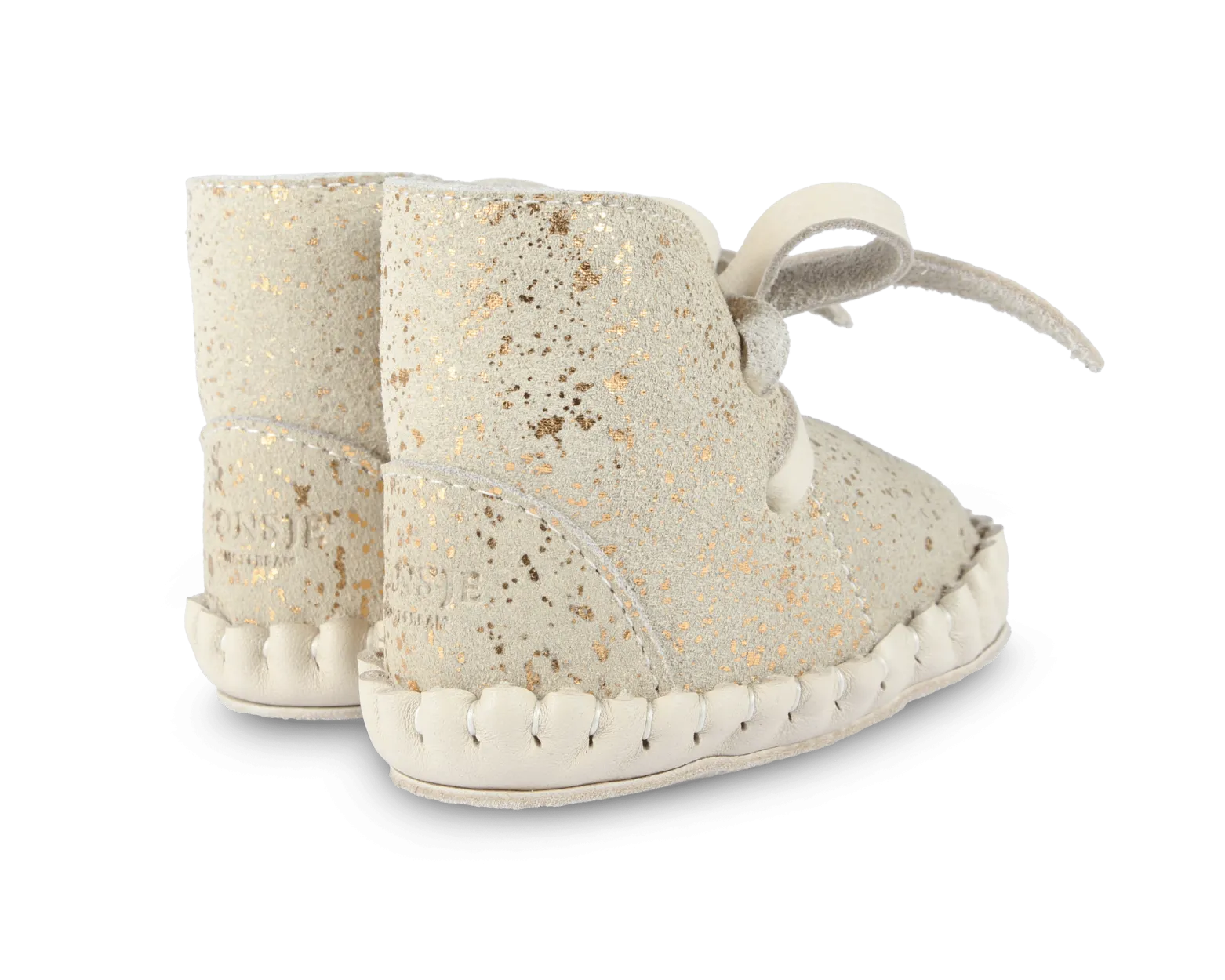 Pina Exclusive Booties | Cream Metallic Suede