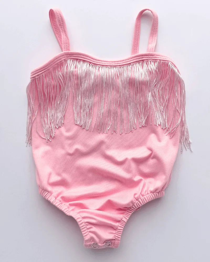 PREORDER! Maxine Fringe Tank Leotard - Pink