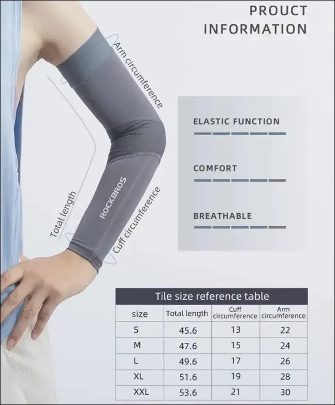 Rockbros ice fabric running camping arm warmers basketball sleeve running arm sleeve cycling