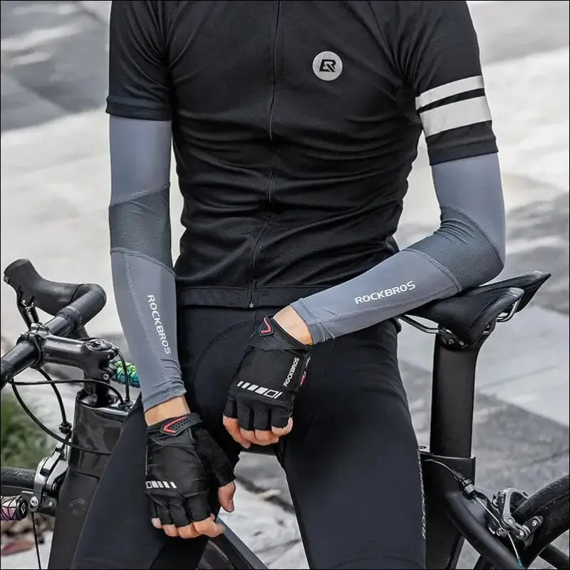 Rockbros ice fabric running camping arm warmers basketball sleeve running arm sleeve cycling