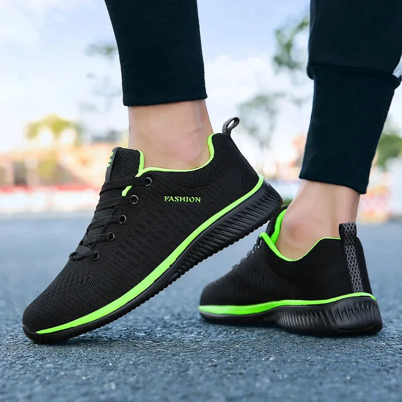 Running Sneakers - Lightweight Athletic Shoes, Classic Mesh, Breathable Lace-up Outdoor Walking Shoes, Male Tennis Shoes