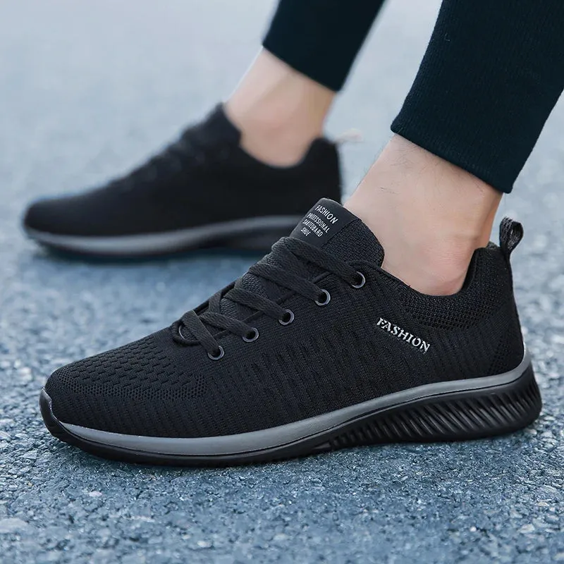 Running Sneakers - Lightweight Athletic Shoes, Classic Mesh, Breathable Lace-up Outdoor Walking Shoes, Male Tennis Shoes
