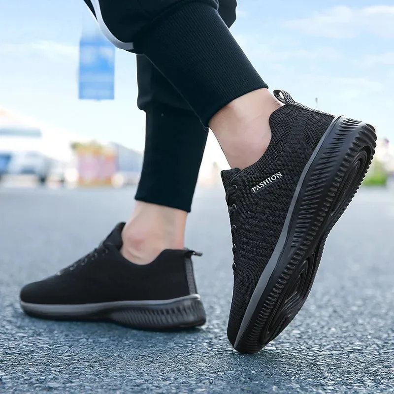 Running Sneakers - Lightweight Athletic Shoes, Classic Mesh, Breathable Lace-up Outdoor Walking Shoes, Male Tennis Shoes