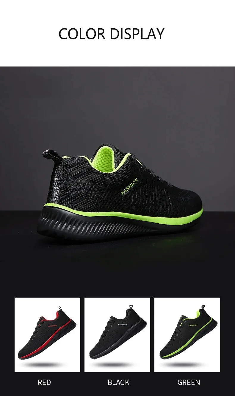 Running Sneakers - Lightweight Athletic Shoes, Classic Mesh, Breathable Lace-up Outdoor Walking Shoes, Male Tennis Shoes