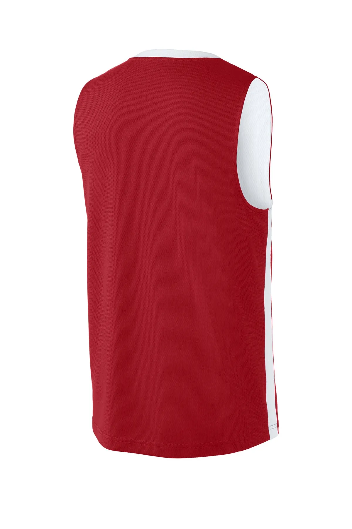 Sport-Tek Rival Basketball Rev Jersey ST900 Deep Red/ White