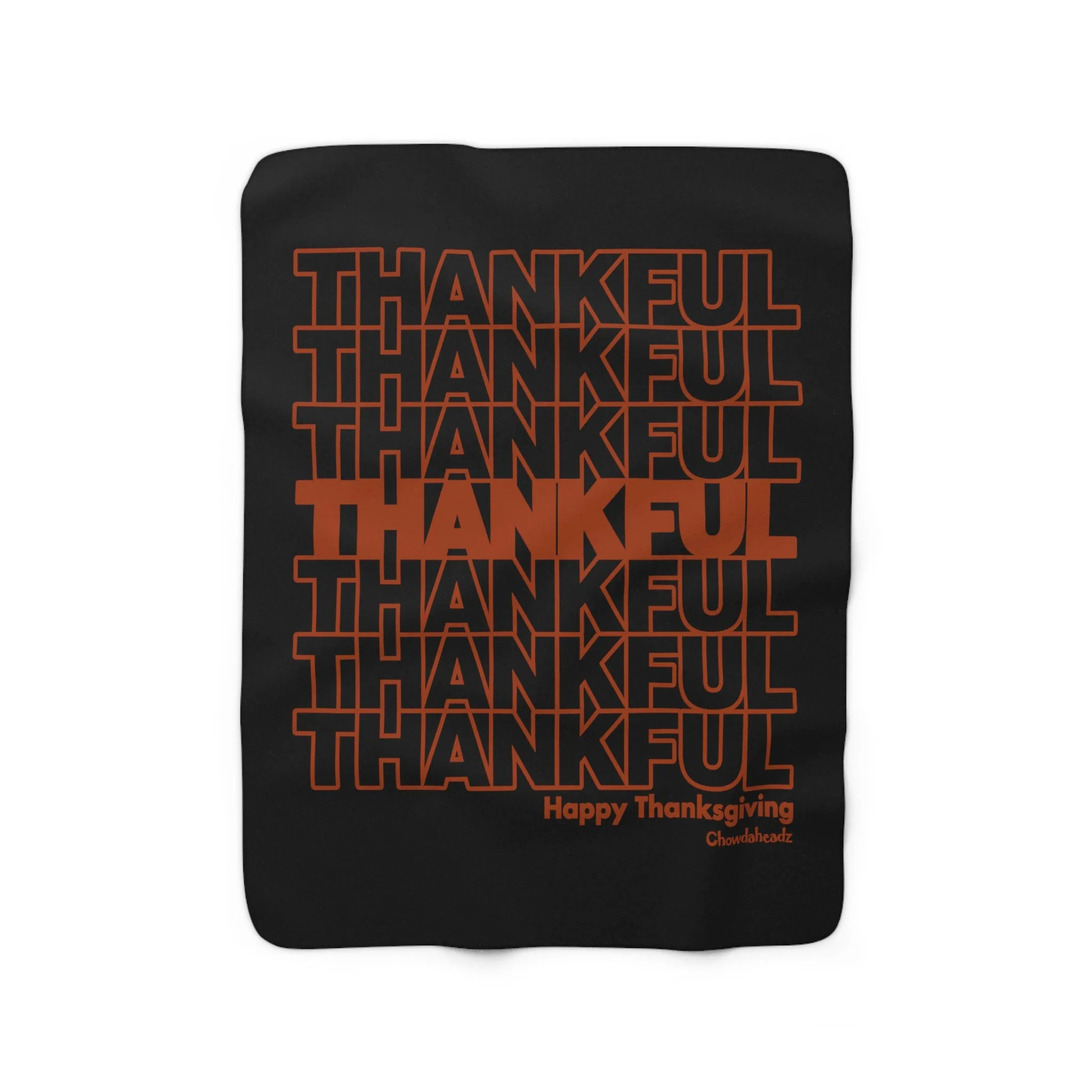 Thankful Repeat Thanksgiving Sherpa Fleece Blanket